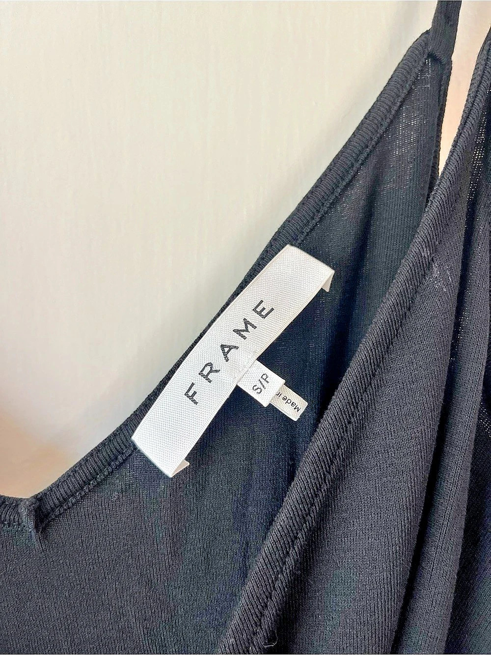 FRAME Morgan Knit Dress Wrap Maxi Dress Black Size Small - Picture 3 of 5